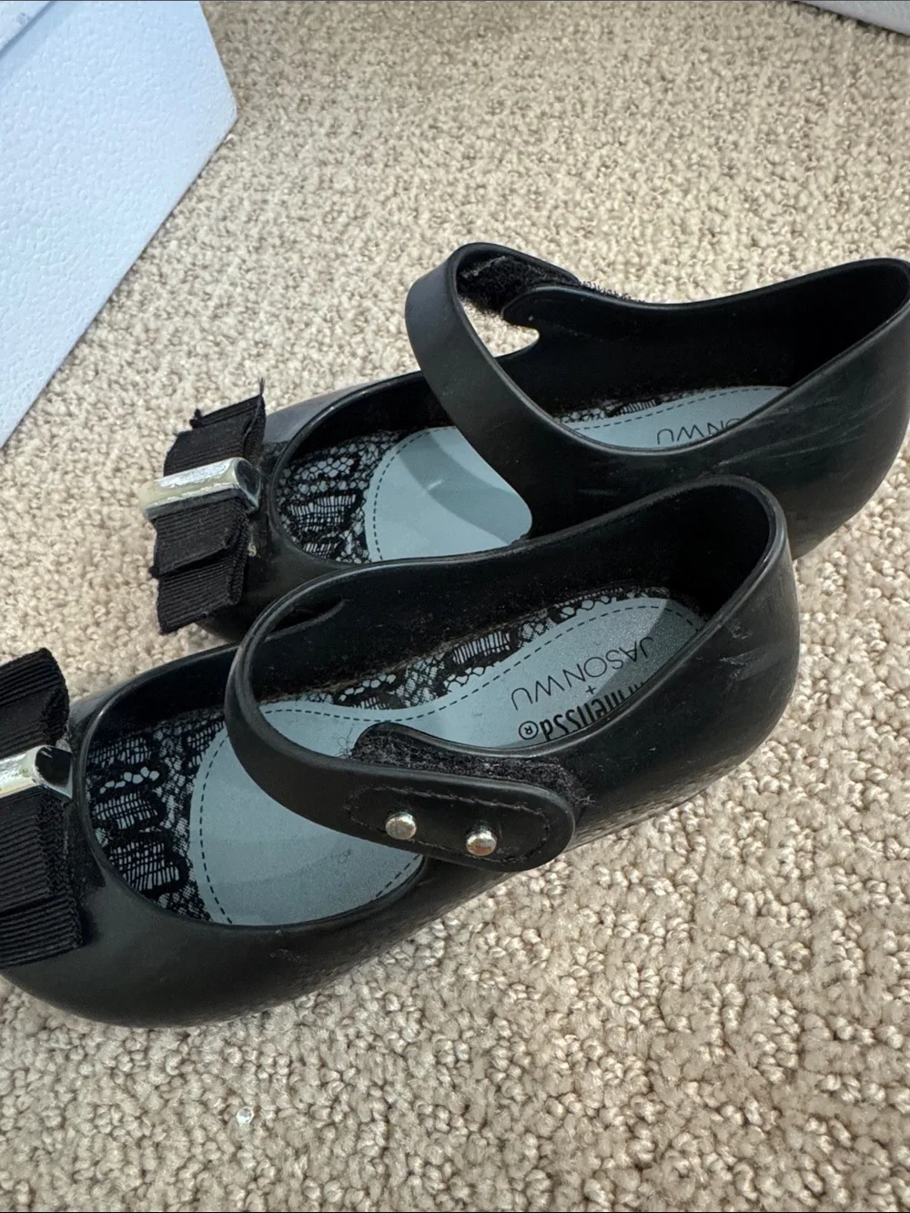 Mini Melissa Black Mary Jane Bow Flats